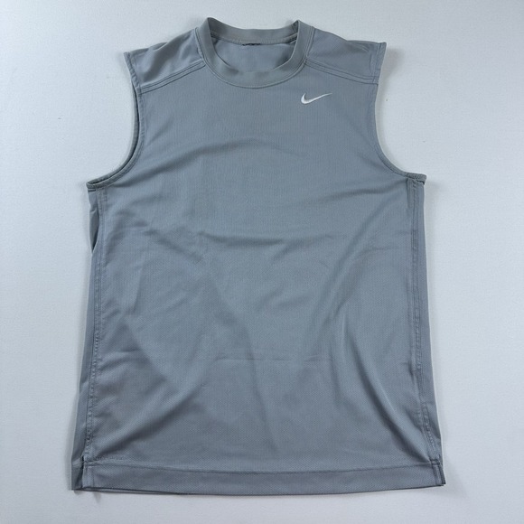 Nike Other - Vintage Y2K Nike Mesh Sleeveless Tank Top Shirt Men's Large Swoosh Gray Active